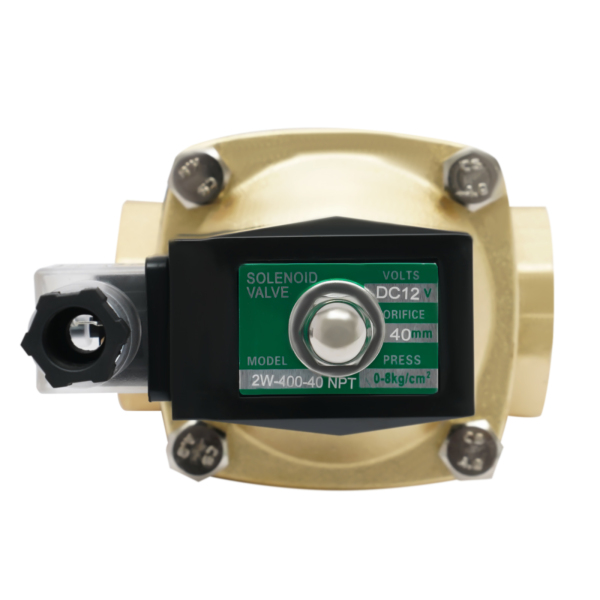Brass Electric Solenoid Valve 1-1/2 Inch DC 12V Thread Direct Acting Normally Closed Compatible with Water Air